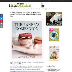 Win 1 of 2 copies of The Baker’s Companion by Allyson Gofton