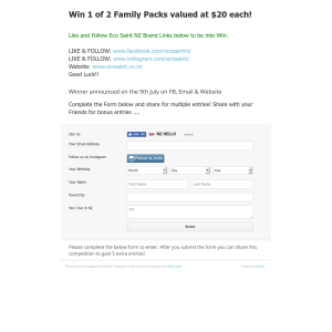 Win 1 of 2 Family Packs valued at $20 each