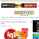 Win 1 of 2 O'Canada Pure Maple Syrup packs