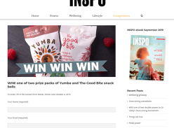 Win 1 of 2 prize packs of Yumba and The Good Bite snack balls