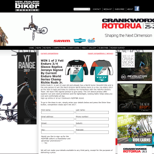 Win 1 of 2 Yeti Enduro 3/4 Sleeve Replica Jerseys Signed By Current Enduro World Series Champ Richie Rude Jr.