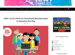 Win 1 of 25 Lifetime Household Memberships to Squeeze the Day