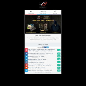 Win 1 of 3 Assassin's Creed: Origins Prizes incl an ROG Strix GTX 1080 Ti