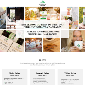 Win 1 of 3 Organic India Tea Packages