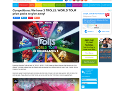 Win 1 of 3 Trolls: World Tour Prize Packs