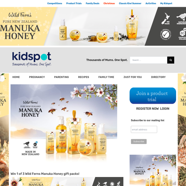 Win 1 of 3 Wild Ferns Manuka Honey gift packs