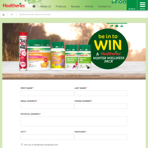 Win 1 of 4 Healtheries Winter Wellness prize packs