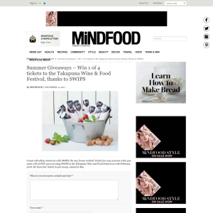 Win 1 of 4 tickets to the Takapuna Wine & Food Festival, thanks to SWIPS
