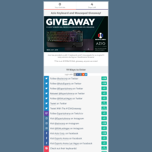 Win 1 of 5 AZIO RGB Mechanical Gaming Keyboards Worth or 1 of 5 Mouse Pads 