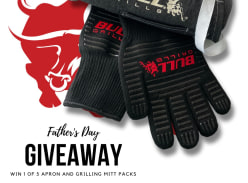 Win 1 of 5 Bull BBQ Aprons and Pair of Heat Resistant Grilling Mitts