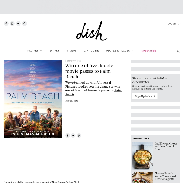Win 1 of 5 double movie passes to Palm Beach