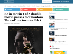 Win 1 of 5 double movie passes to ‘Phantom Thread’