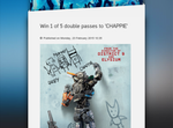 Win 1 of 5 double passes to 'CHAPPIE'