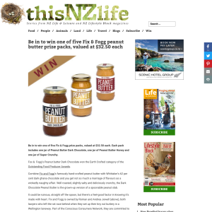 Win 1 of 5 Fix & Fogg peanut butter prize packs