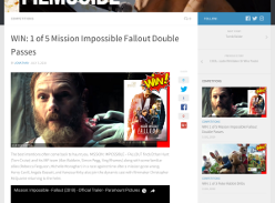 Win 1 of 5 Mission Impossible Fallout Double Passes