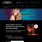 Win 1 of 5 Revitalift Laser X3 Dark Spot sets valued at $90 - Loreal
