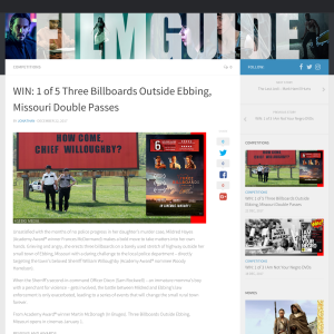 Win 1 of 5 Three Billboards Outside Ebbing, Missouri Double Passes