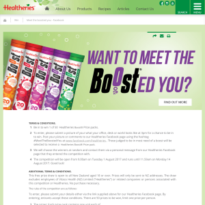 Win 1 of 50 Healtheries Boost? Prize packs