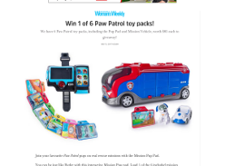 Win 1 of 6 Paw Patrol toy packs!