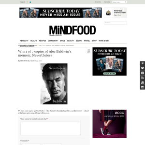 Win 1 of 7 copies of Alec Baldwin?s memoir, Nevertheless