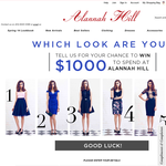 Win $1000 to spend at Alanah Hill - Alanah Hill