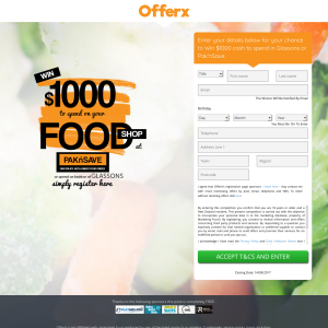 Win $1000 to spend on Pak n Save