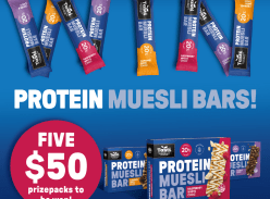 Win 1of 5 $50 Tasti Protein Muesli Bar