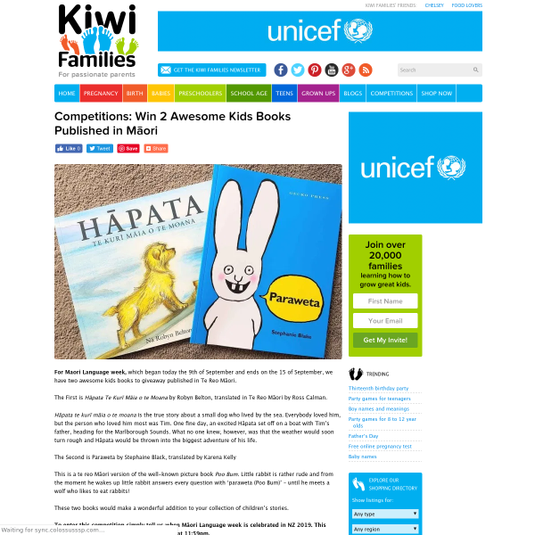 Win 2 Awesome Kids Books Published in M?ori