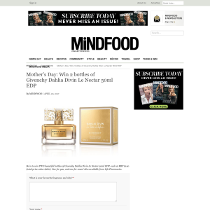 Win 2 bottles of Givenchy Dahlia Divin Le Nectar 50ml EDP