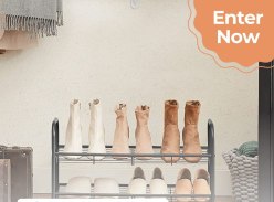 Win 2-Tier Stackable Modular Shoe Rack in Black