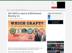 Win $200 to spend at Birkenhead Brewing Co