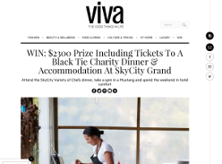 Win $2300 Prize Including Tickets To A Black Tie Charity Dinner & Accommodation At SkyCity Grand