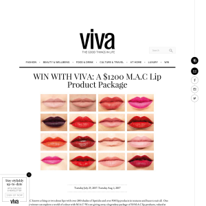 Win A $1200 M.A.C Lip Product Package
