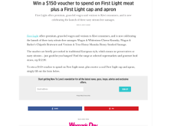 Win a $150 voucher to spend on First Light meat plus a First Light cap and apron
