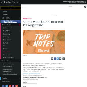 Win a $2,000 House of Travel gift card