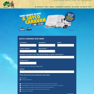 Win a 22ft Jayco caravan - Australia Zoo
