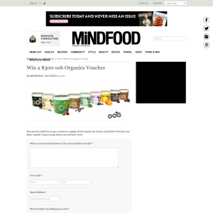 Win a $300 oob Organics Voucher