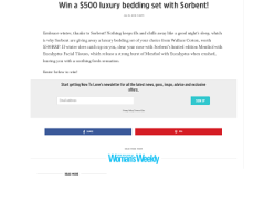 Win a $500 luxury bedding set with Sorbent