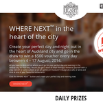 Win a $500 voucher every day between 4 ? 17 August, 2014 - Where Next