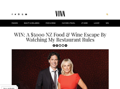 Win a $5000 NZ Food and Wine Escape by Watching My Restaurant Rules