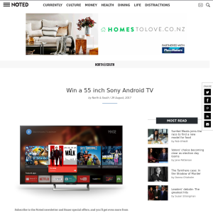 Win a 55 inch Sony Android TV