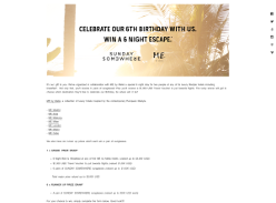 Win a 6 Night Bed & Breakfast at Any of The ME by Meli? Hotels Plus a $1000 USD Travel Voucher and 6 Pairs of Sunglasses