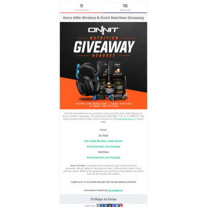 Win a Astro A50s Wireless & Onnit Nutrition