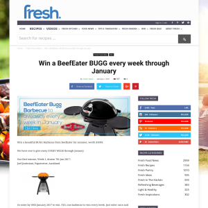 Win a BeefEater BUGG every week through January