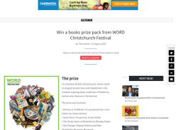 Win a books prize pack from WORD Christchurch Festival