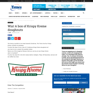 Win A box of Krispy Kreme doughnuts