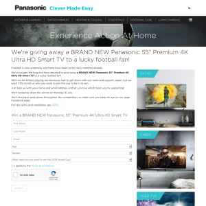 Win a BRAND NEW Panasonic 55” Premium 4K Ultra HD Smart TV