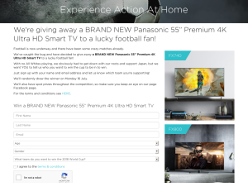 Win a BRAND NEW Panasonic 55” Premium 4K Ultra HD Smart TV