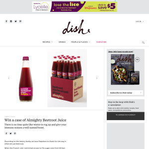 Win a case of Almighty Beetroot Juice