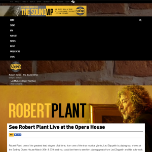 Win a chance to see Robert Plant Live at the Opera House